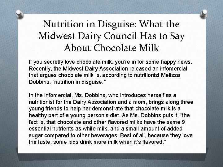 Nutrition in Disguise: What the Midwest Dairy Council Has to Say About Chocolate Milk
