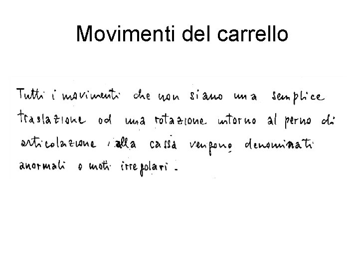 Movimenti del carrello 