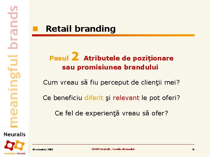 n Retail branding 2 Pasul Atributele de poziţionare sau promisiunea brandului Cum vreau să n Retail branding 2 Pasul Atributele de poziţionare sau promisiunea brandului Cum vreau să