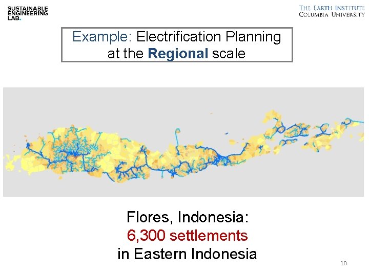 Example: Electrification Planning at the Regional scale Flores, Indonesia: 6, 300 settlements in Eastern