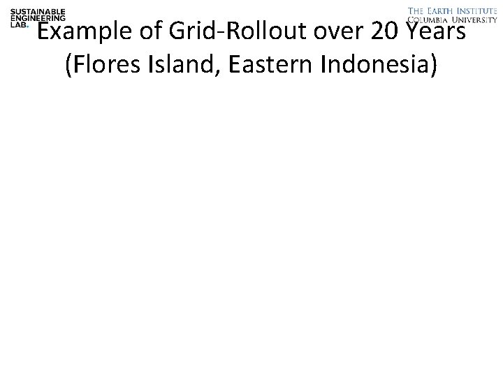Example of Grid-Rollout over 20 Years (Flores Island, Eastern Indonesia) 