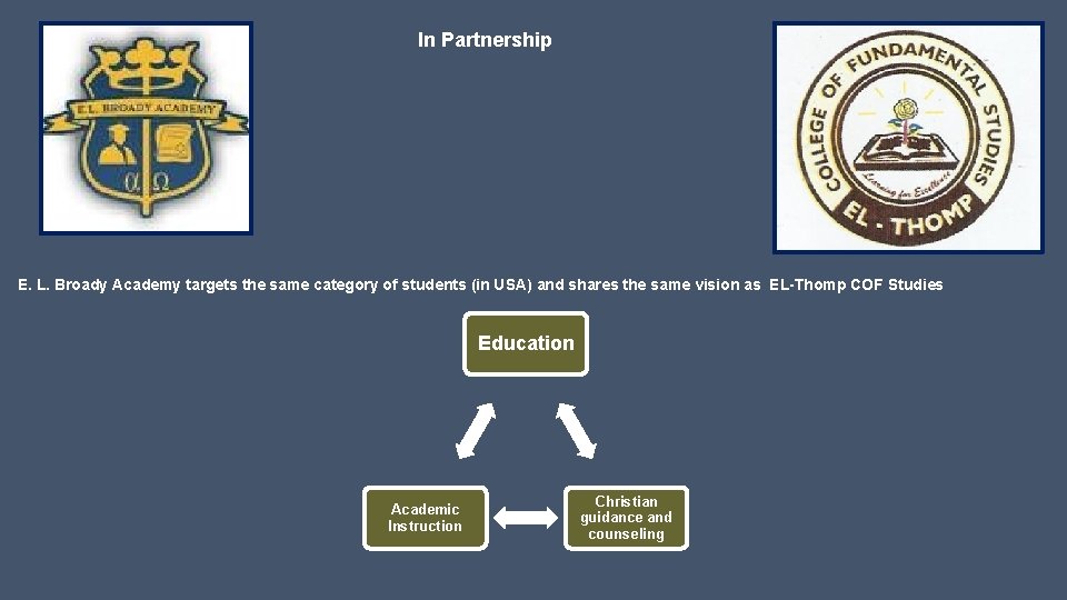 In Partnership E. L. Broady Academy targets the same category of students (in USA)