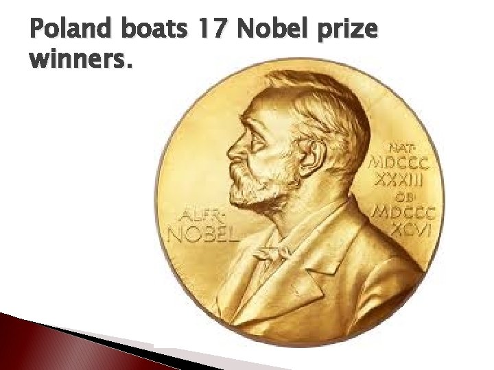 Poland boats 17 Nobel prize winners. 