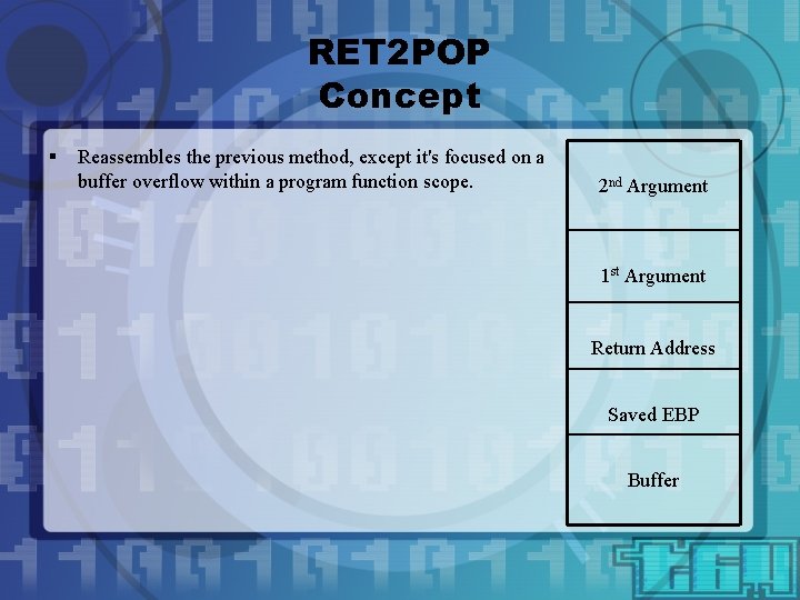 RET 2 POP Concept § Reassembles the previous method, except it's focused on a