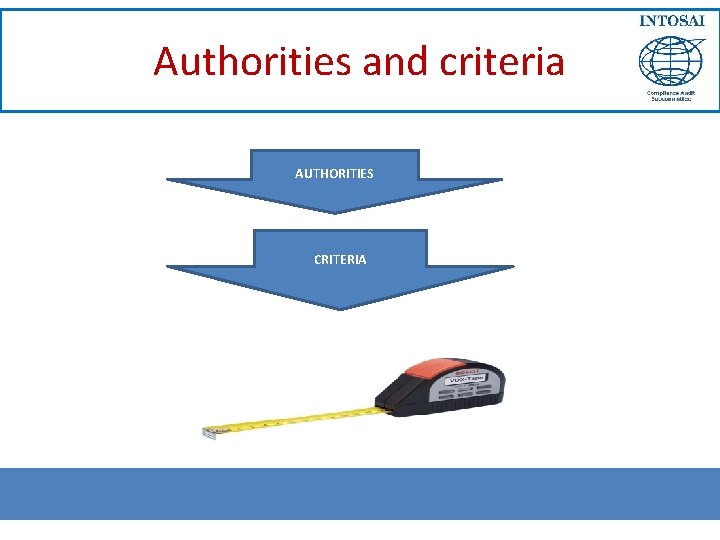 Authorities and criteria AUTHORITIES CRITERIA 