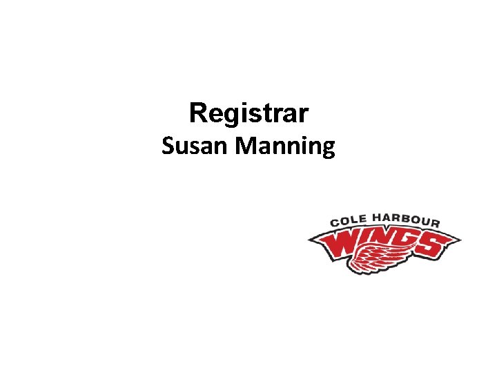Registrar Susan Manning 