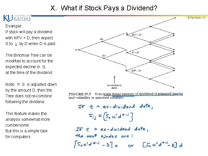 X. What if Stock Pays a Dividend? © Paul Koch 1 -21 Example: If