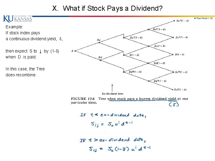 X. What if Stock Pays a Dividend? © Paul Koch 1 -22 Example: If