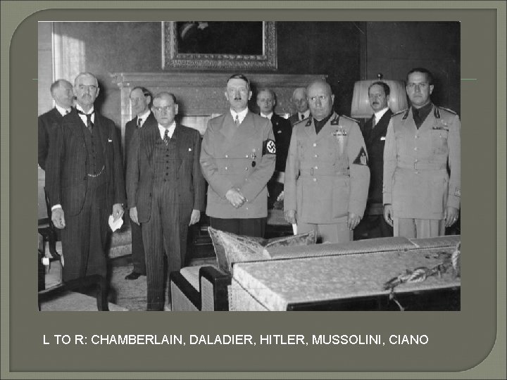 L TO R: CHAMBERLAIN, DALADIER, HITLER, MUSSOLINI, CIANO 