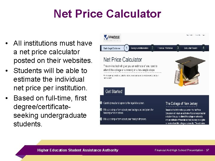 Net Price Calculator • All institutions must have a net price calculator posted on