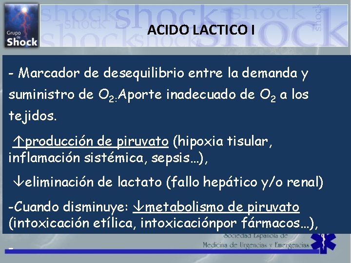 ACIDO LACTICO I - Marcador de desequilibrio entre la demanda y suministro de O