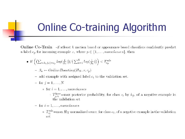 Online Co-training Algorithm 
