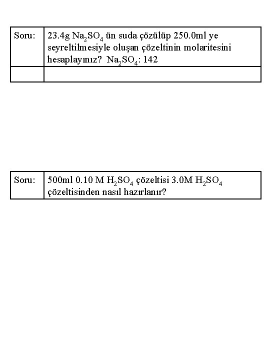 Soru: 23. 4 g Na 2 SO 4 ün suda çözülüp 250. 0 ml