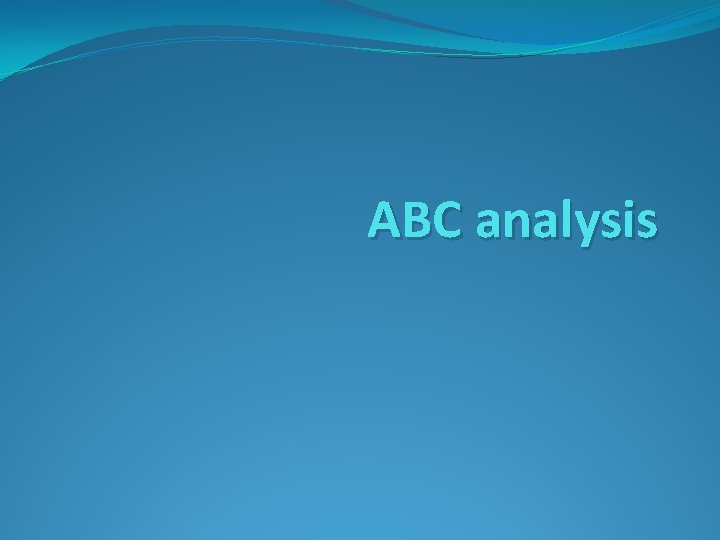 ABC analysis 