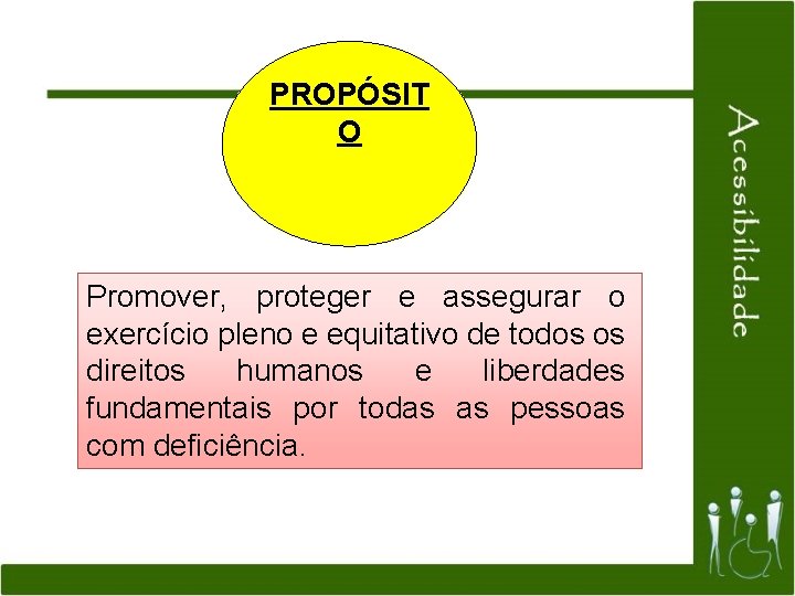 PROPÓSIT O Promover, proteger e assegurar o exercício pleno e equitativo de todos os