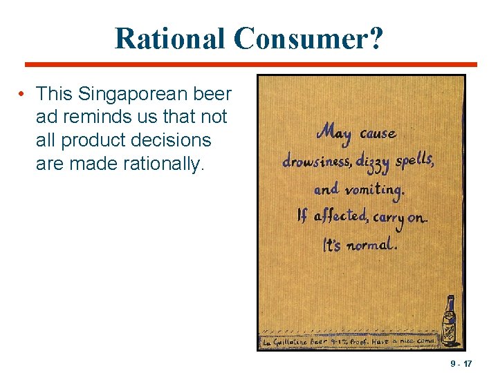 Rational Consumer? • This Singaporean beer ad reminds us that not all product decisions