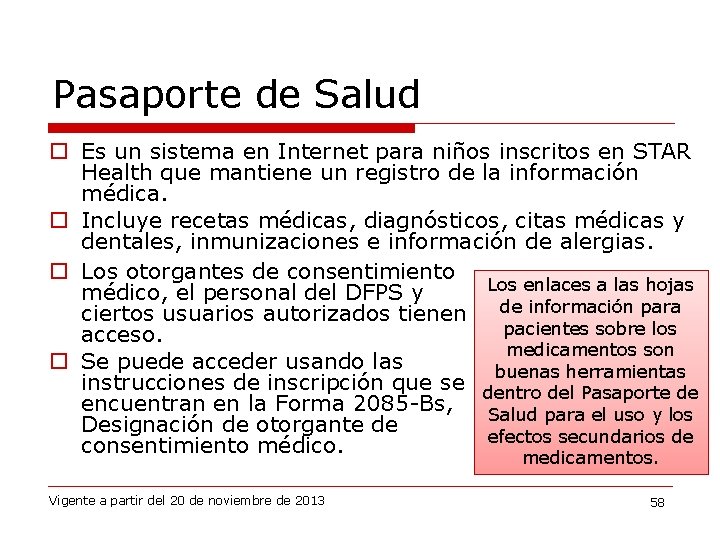 Pasaporte de Salud o Es un sistema en Internet para niños inscritos en STAR