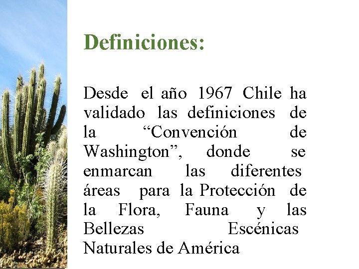 Definiciones: Desde el año 1967 Chile ha validado las definiciones de la “Convención de