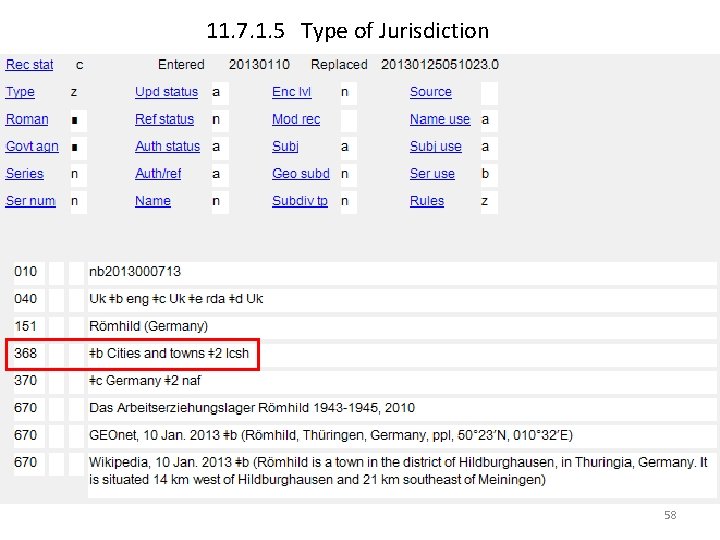 11. 7. 1. 5 Type of Jurisdiction 58 