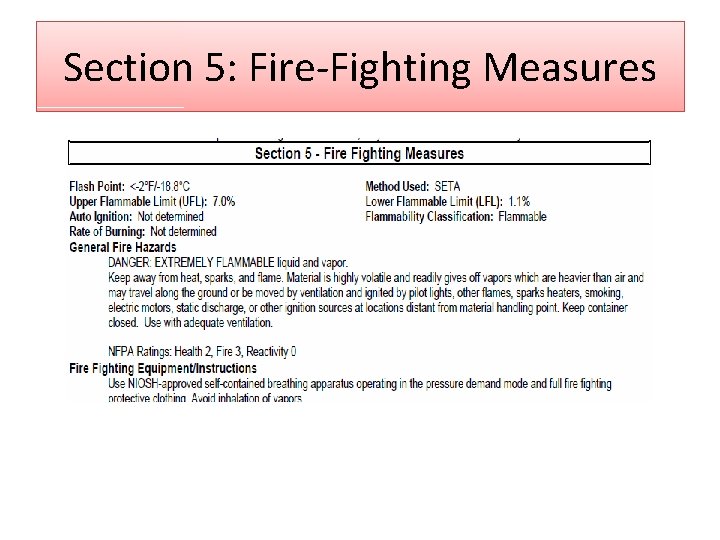 Section 5: Fire-Fighting Measures 