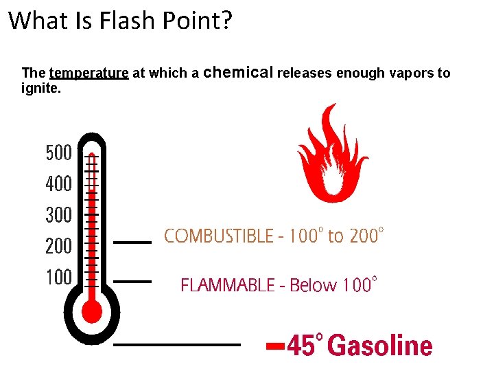 What Is Flash Point? The temperature at which a chemical releases enough vapors to