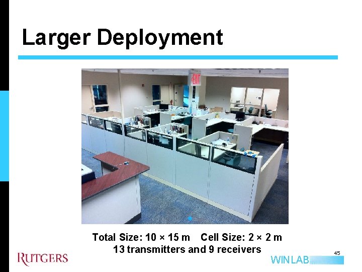 Larger Deployment Total Size: 10 × 15 m Cell Size: 2 × 2 m