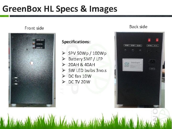 Green. Box HL Specs & Images Back side Front side Specifications: Ø Ø Ø