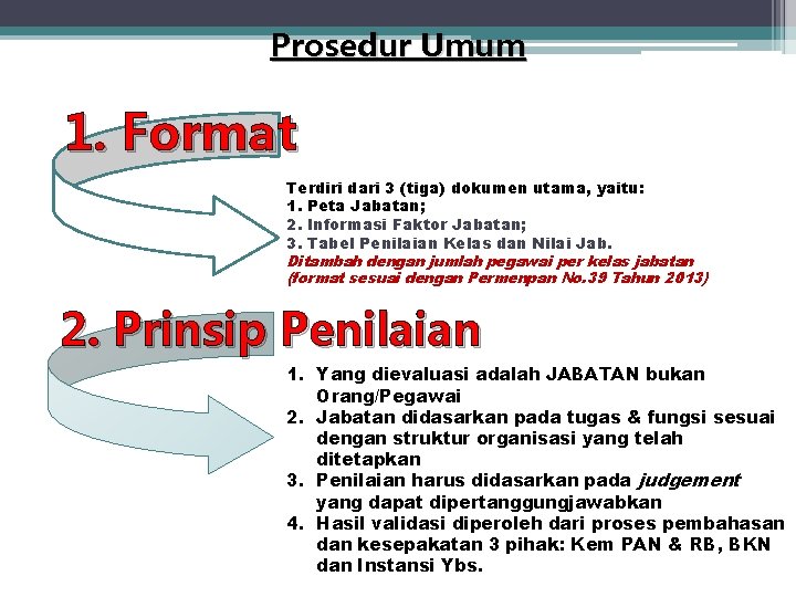 Prosedur Umum 1. Format Terdiri dari 3 (tiga) dokumen utama, yaitu: 1. Peta Jabatan;