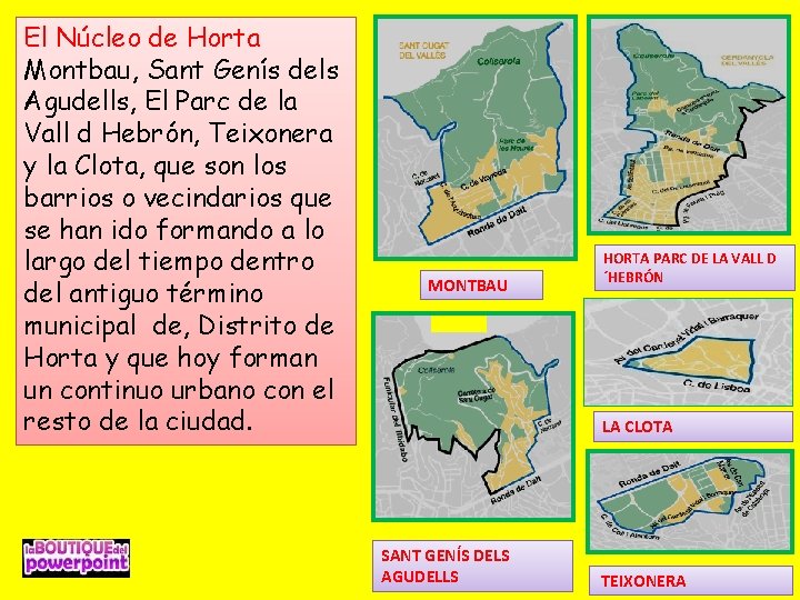 El Núcleo de Horta Montbau, Sant Genís dels Agudells, El Parc de la Vall