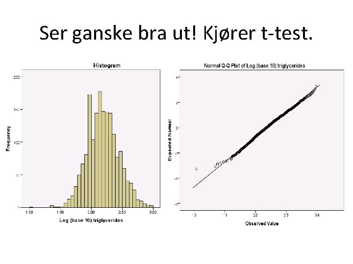 Ser ganske bra ut! Kjører t-test. 