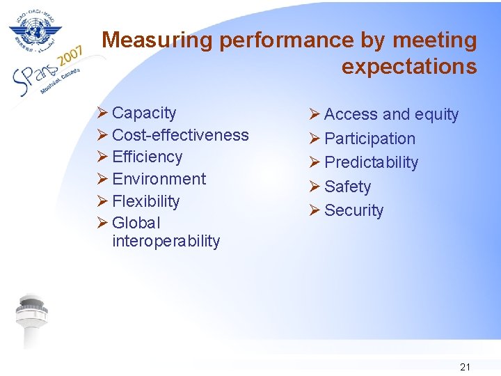 Measuring performance by meeting expectations Ø Capacity Ø Cost-effectiveness Ø Efficiency Ø Environment Ø
