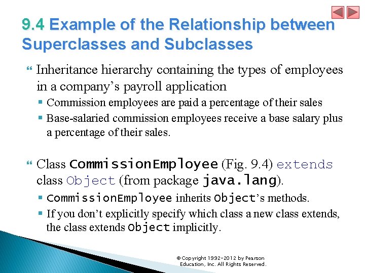 9. 4 Example of the Relationship between Superclasses and Subclasses Inheritance hierarchy containing the