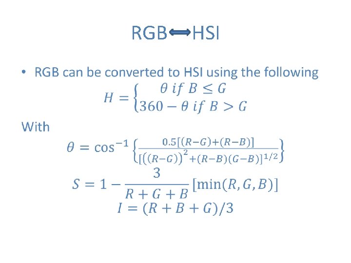 RGB HSI • 