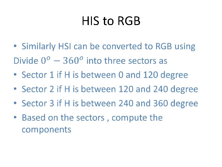 HIS to RGB • 