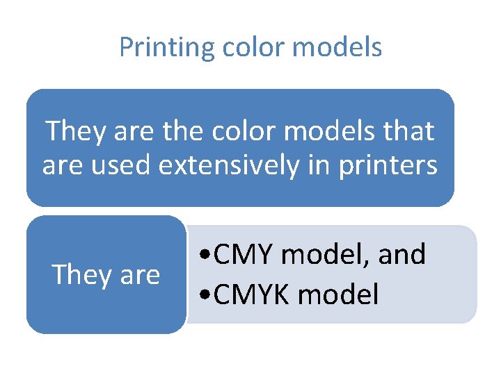 Printing color models They are the color models that are used extensively in printers