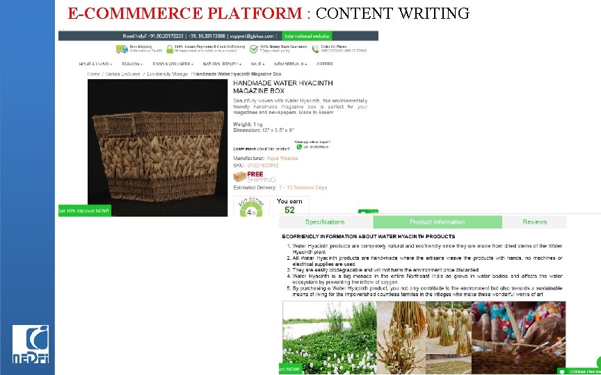 E-COMMMERCE PLATFORM : CONTENT WRITING 