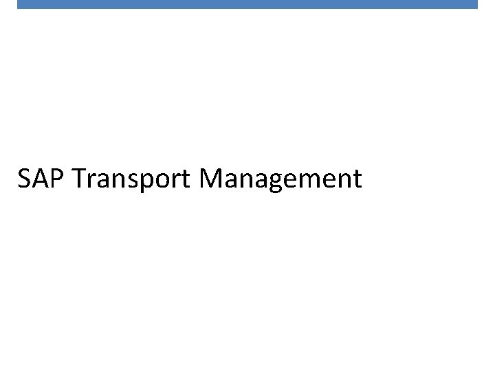 SAP Transport Management 
