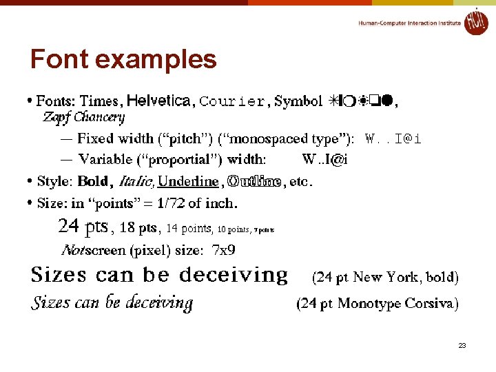 Font examples 23 