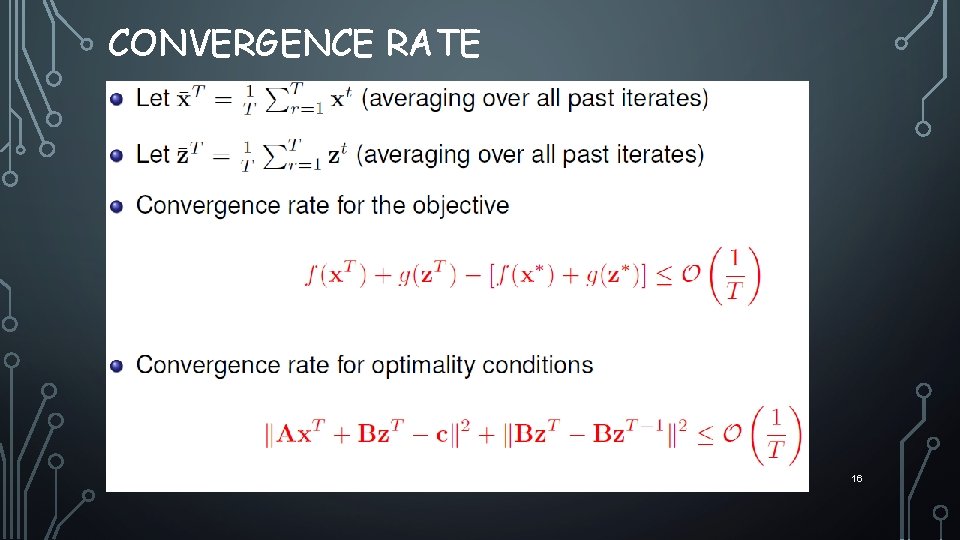 CONVERGENCE RATE 16 