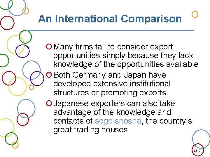 An International Comparison Many firms fail to consider export opportunities simply because they lack