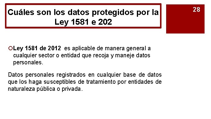 Cuáles son los datos protegidos por la Ley 1581 e 202 ¡Ley 1581 de