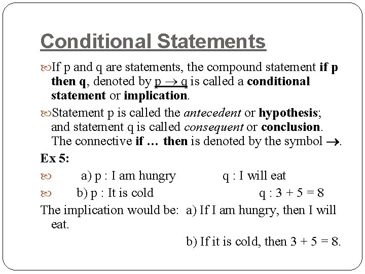 CSNB 143 Discrete Mathematical Structures Chapter 5 Logic
