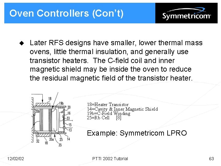 Oven Controllers (Con’t) u Later RFS designs have smaller, lower thermal mass ovens, little