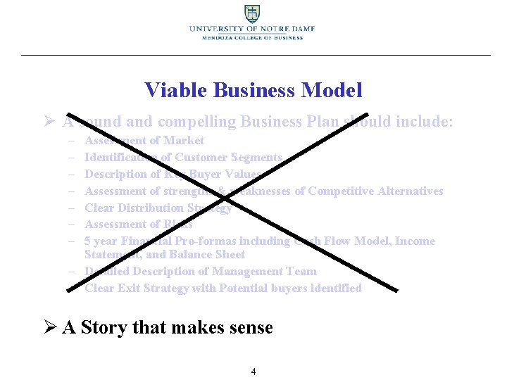 Viable Business Model Ø A sound and compelling Business Plan should include: – –