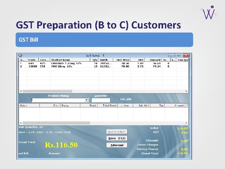 GST Preparation (B to C) Customers GST Bill 