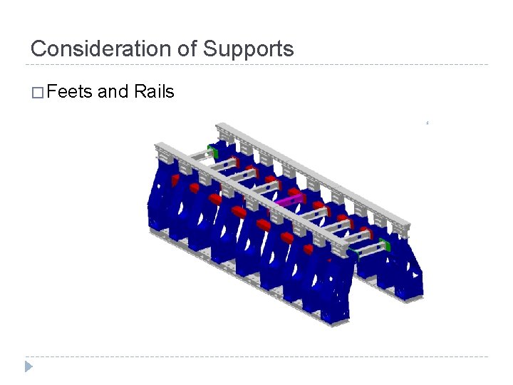 Consideration of Supports � Feets and Rails 