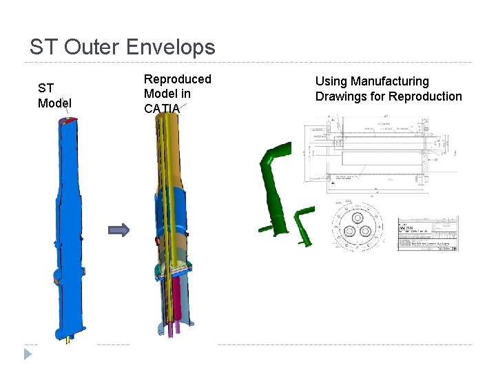 ST Outer Envelops ST Model Reproduced Model in CATIA Using Manufacturing Drawings for Reproduction