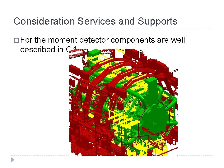 Consideration Services and Supports � For the moment detector components are well described in