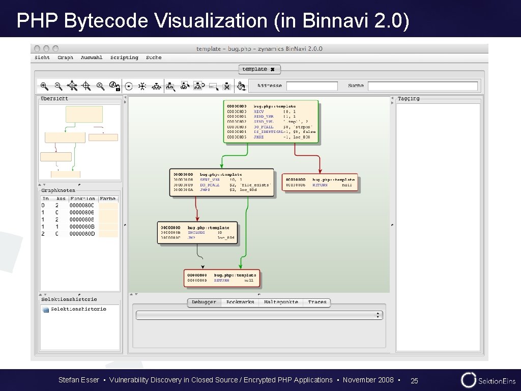 PHP Bytecode Visualization (in Binnavi 2. 0) Stefan Esser • Vulnerability Discovery in Closed PHP Bytecode Visualization (in Binnavi 2. 0) Stefan Esser • Vulnerability Discovery in Closed