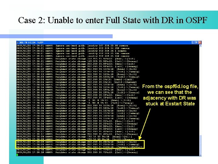 Case 2: Unable to enter Full State with DR in OSPF From the ospf